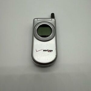 Silver Flip Phone with Verizon Logo